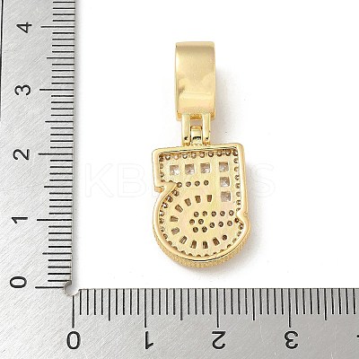 Brass Clear Cubic Zirconia European Dangle Charms KK-R003-01G-05-1