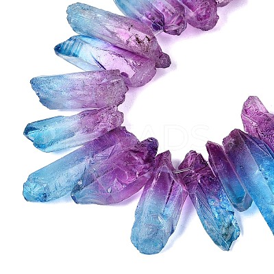 Two Tone Spray Painted Natural Quartz Crystal Points Beads Strands G-Q610-03G-1