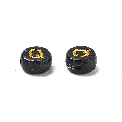 Plating Opaque Acrylic Beads OACR-R005-03W-1