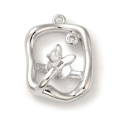 Brass Micro Pave Cubic Zirconia Pendants KK-H455-32P-1