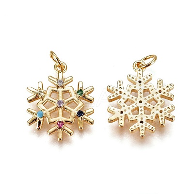 Brass Micro Pave Cubic Zirconia Pendants ZIRC-I028-03G-1