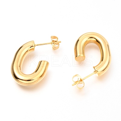 201 Stainless Steel Half Hoop Earrings EJEW-C501-16G-C-1