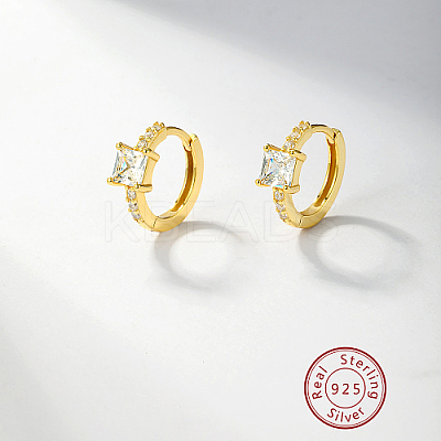 Real 18K Gold Plated 925 Sterling Silver Hoop Earrings OB9176-3-1