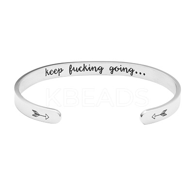 Inspirational 304 Stainless Steel Cuff Bangles FS-WG30F15-03-1