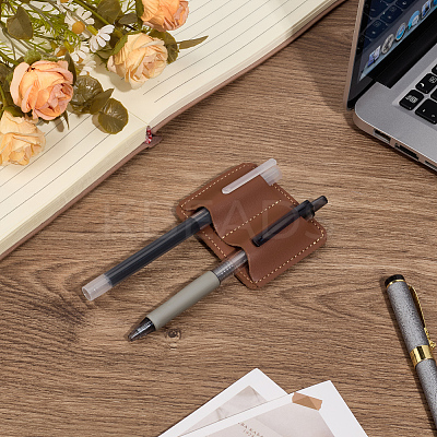 1Pc Imitation Leather Loss-Proof Portable Pen Holder AJEW-MA0001-12A-1