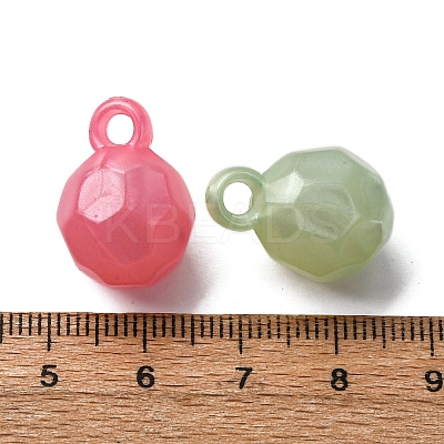Opaque Luminous Glitter Powder Acrylic Pendants OACR-G052-12C-1
