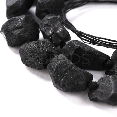 Rough Raw Natural Black Spinel Beads Strands G-G010-10-1