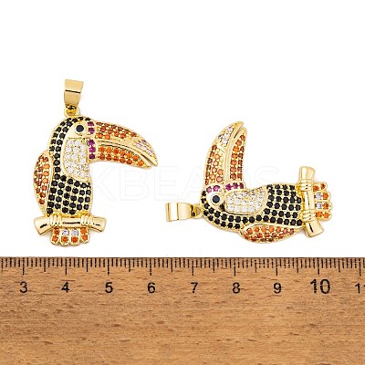 Brass Micro Pave Cubic Zirconia Pendants KK-E108-35G-1