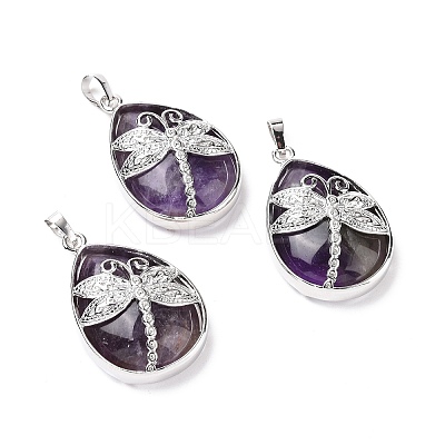 Natural Amethyst Pendants X-G-G900-01P-06-1