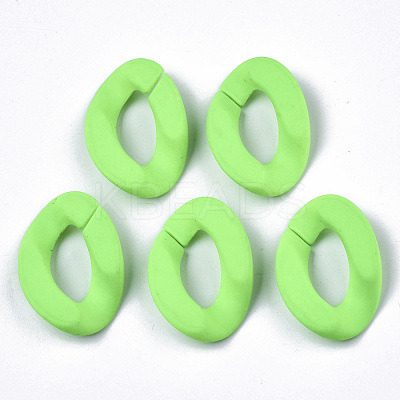 Opaque Spray Painted Acrylic Linking Rings OACR-R249-03-1