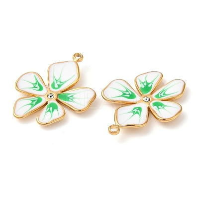 304 Stainless Steel Enamel Pendants STAS-K256-10G-03-1