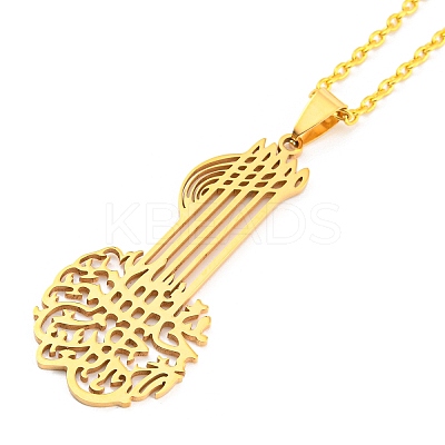 201 Stainless Steel Pendant Necklaces NJEW-E101-03G-1