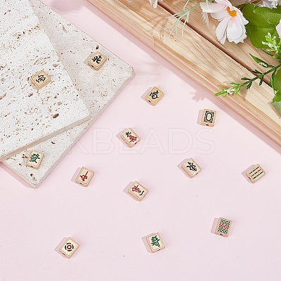 13Pcs 13 Styles Mahjong Alloy Enanel Beads FIND-DR0002-11-1
