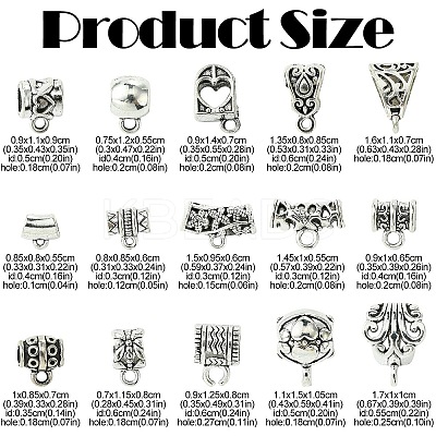 150Pcs 15 Styles Tibetan Style Alloy Spacer Beads TIBE-YW0001-59-1