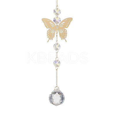 201 Stainless Steel Connector Charms and Glass Suncatchers HJEW-JM04732-01-1