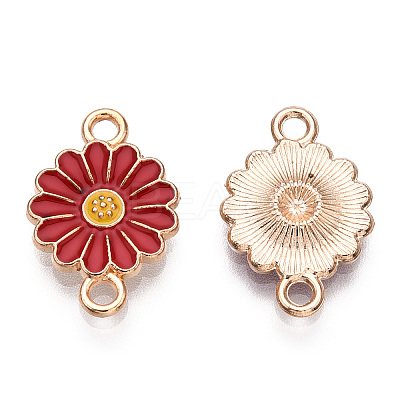 Zinc Alloy Enamel Sunflower Connector Charms ENAM-E011-01KCG-03-1
