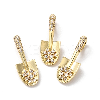 Rack Plating Brass Cubic Zirconia Pendants KK-D074-23G-1