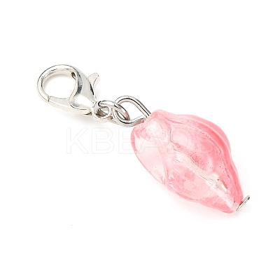 9Pcs Glass Conch Pendant Decorations HJEW-JM04153-1
