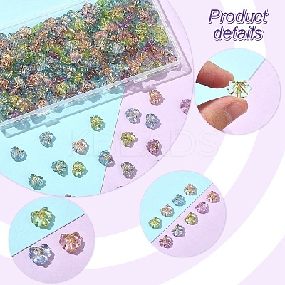 250Pcs 5 Colors Plating Transparent Acrylic Beads OACR-YW0002-19-1