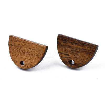 Walnut Wood Stud Earring Findings MAK-N032-009-1