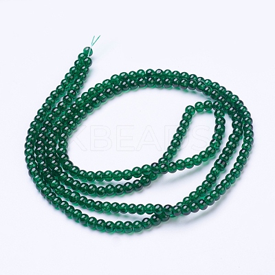 1 Strand Dark Green Transparent Crackle Glass Round Beads Strands X-CCG-Q001-4mm-17-1