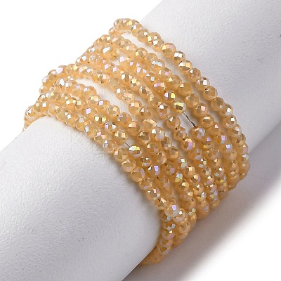 Transparent Electroplate Glass Beads Strands LS-EGLA-H107-01A-AB08-1