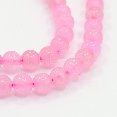 Natural Rose Quartz Round Bead Strands G-E252-02-6mm-1