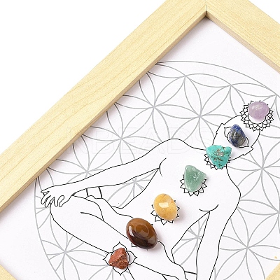 Natural & Synthetic Gemstone Healing Stones Picture Frame Stand AJEW-D308-01E-1