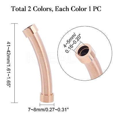 2Pcs 2 Styles 304 Stainless Steel Tube Beads STAS-UN0020-72-1