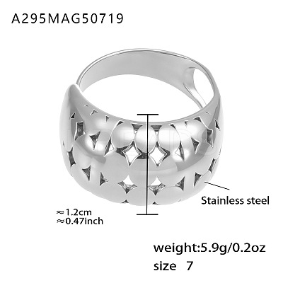 304 Stainless Steel Wide Band Finger Rings WG2EE6D-06-1
