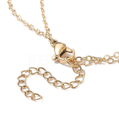 4Pcs 4 Color Glass Butterfly & Natural Pearl Pendants Double Layer Necklaces Set with Clear Cubic Zirconia NJEW-TA00043-1