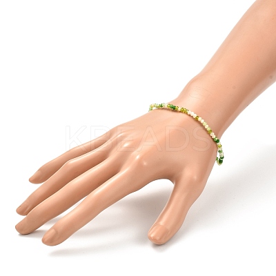 Faceted Round Glass Beads Stretch Bracelet for Teen Girl Women BJEW-JB07072-04-1