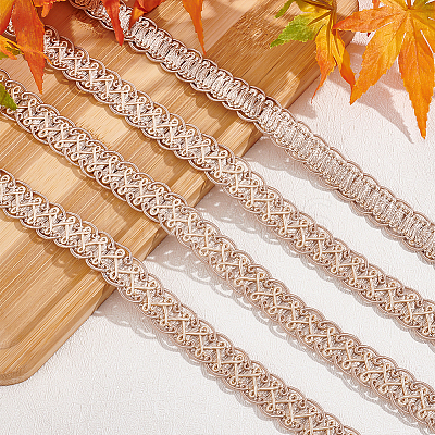 Polyester Braided Lace Trim OCOR-WH0078-09B-1