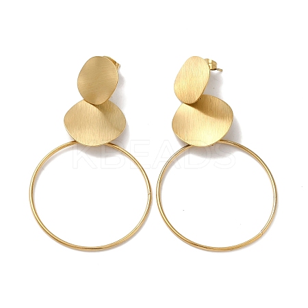304 Stainless Steel Ring Dangle Stud Earrings for Women EJEW-Q781-29G-1