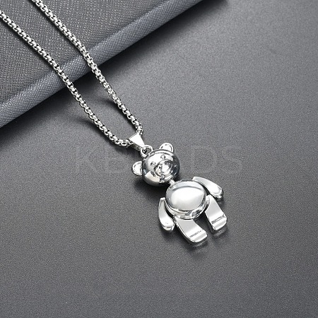 Alloy Bear Pendant Necklaces FS-WGADD22-02-1
