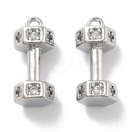 Brass Micro Pave Clear Cubic Zirconia Pendants KK-M102-46P-1
