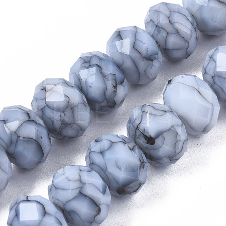 Opaque Baking Paint Glass Beads Strands EGLA-N006-009C-A10-1