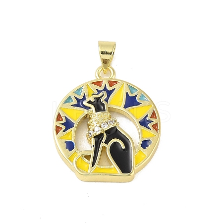Brass Micro Pave Cubic Zirconia Pendants KK-E111-07G-1