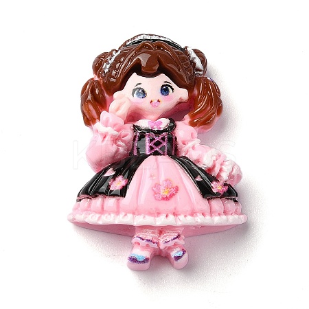Cartoon Girls Opaque Resin Decoden Cabochons RESI-S392-01B-05-1