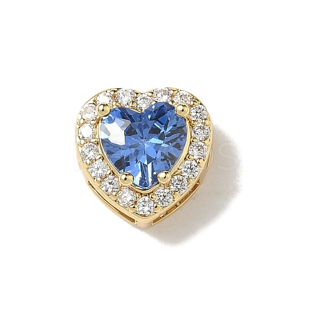 Brass Micro Pave Cubic Zirconia Beads KK-I276-46G-06-1