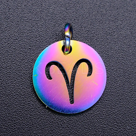 Rainbow Color Ion Plating(IP) 201 Stainless Steel Charms STAS-Q201-JN166-1-1