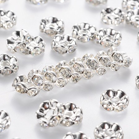 Brass Grade A Crystal Rhinestone Spacer Beads RB-B029-B01-NF-1