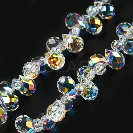Electroplate Transparent Glass Beads Strands EGLA-P052-01A-AB02-1