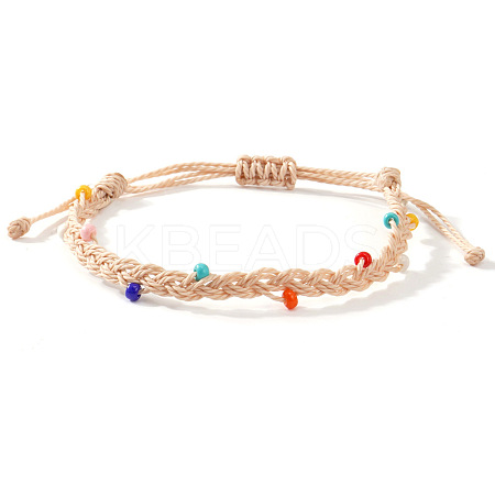 Glass Beads Braided Bead Bracelets TN6908-12-1