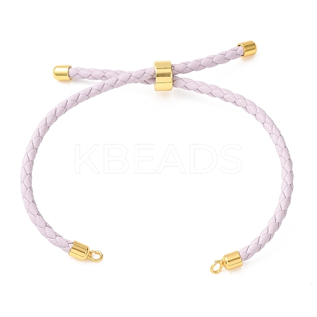 Adjustable Round Braided Microfiber Leather Cord Bracelet Making KK-CBAC260-01G-28-1