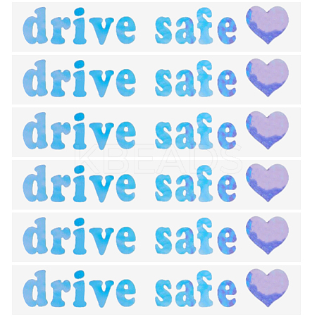 Laser PVC Drive Safe Self Adhesive Car Stickers STIC-WH0013-09B-1