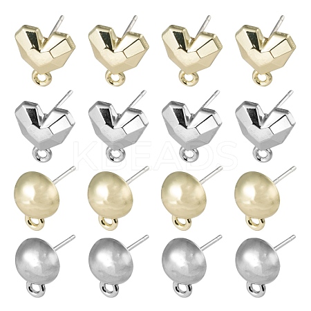 16Pcs 4 Style Spray Painted Alloy Stud Earrings Findings FIND-LS0001-66-1
