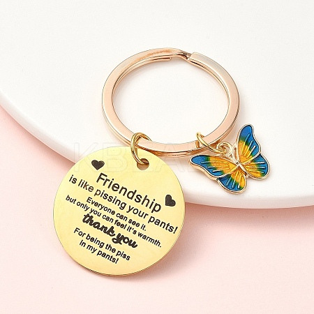 Alloy Enamel & 304 Stainless Steel Keychain KEYC-YW00094-02-1