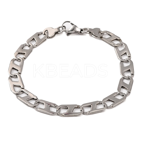 Tarnish Resistant 201 Stainless Steel Mariner Link Chain Bracelets BJEW-B078-55P-1