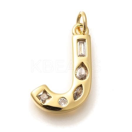 Brass Micro Pave Clear Cubic Zirconia Pendants KK-G521-01G-J-1